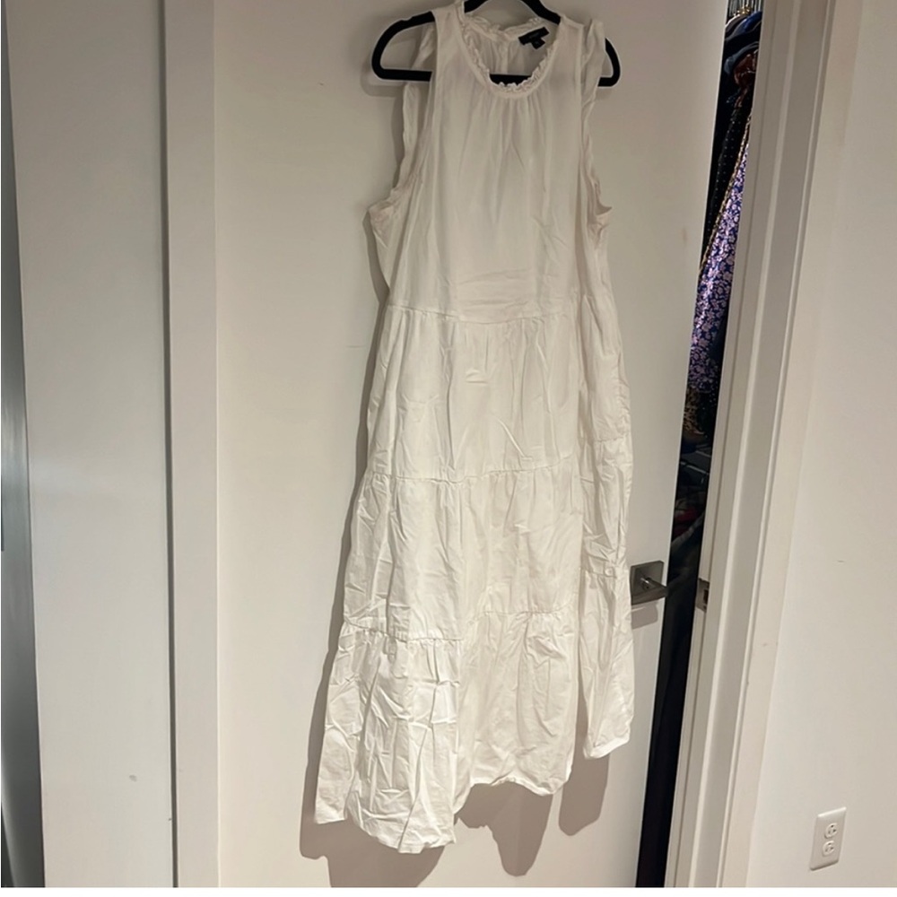 J Crew White Poplin Dress pockets!